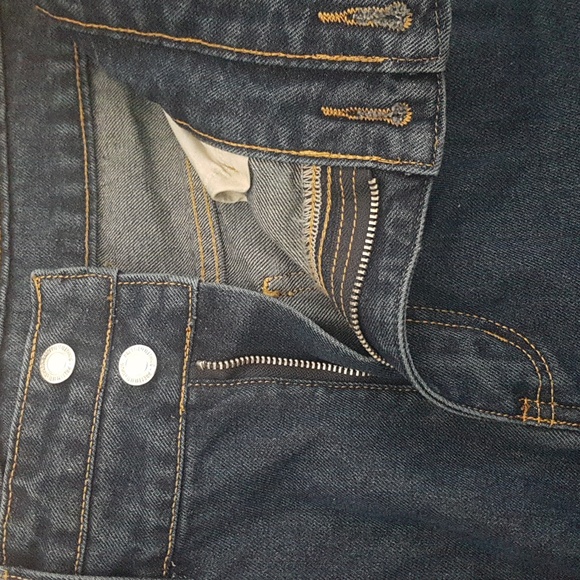 Dark Blue Wide Leg Jeans - Picture 3 of 5